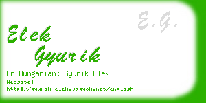 elek gyurik business card